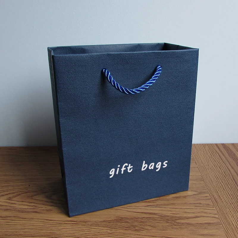 

5pcs bule Paperboard Gift Bag specialty paper bag with handle jewelry Paper bags