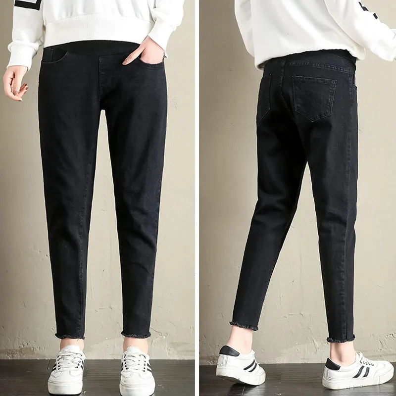 Свободные джинсы в стиле ретро брюки для беременных винтажные стрейч Одежда