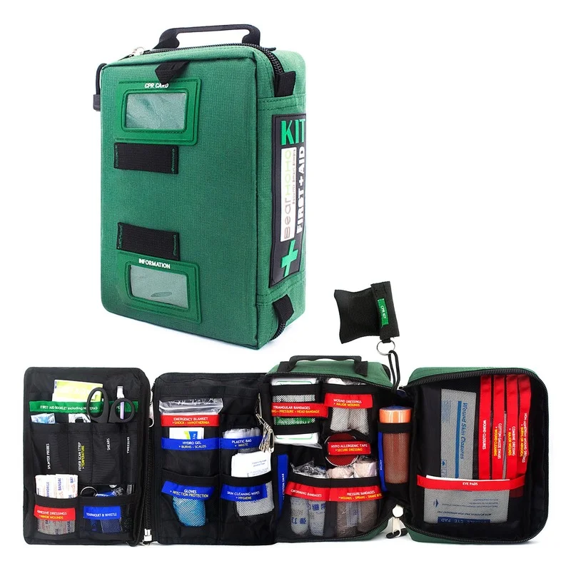 

255Pcs Handy First Aid Kit Bag Lightweight Emergency Medical Rescue Bags for Home Outdoors Car Travel School Hiking Survival