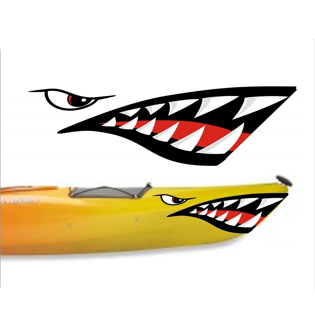 

4 шт. виниловые наклейки с изображением скелета рыбы акулы рота Каяка рыбалки лодки графики