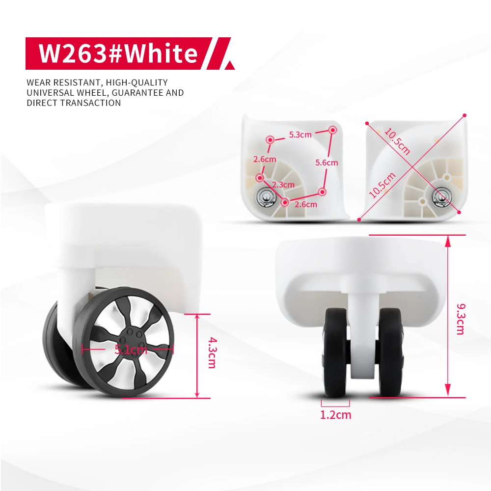 DILONG W263 Luggage wheels replacement universal parts heavy-duty trolley case wheel high-quality detachable colord casters