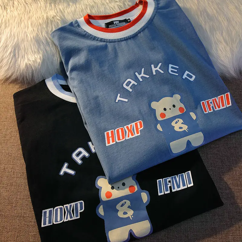 Футболка женская хлопковая большого размера в стиле ретро преппи | Женская