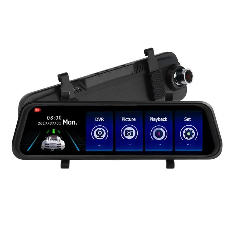 Автомобильный видеорегистратор 9,8" Dash Cam Full HD ips с сенсорным экраном Автомобильная камера с двойным объективом видеорегистратор зеркало заднего вида с ночным видением g-сенсор