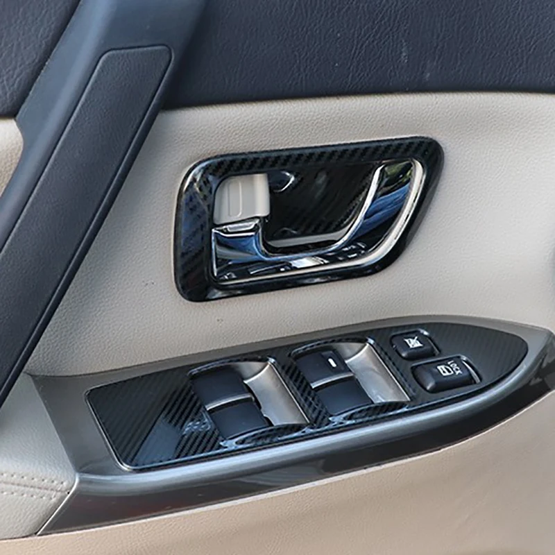 

Newfor Mitsubishi Pajero 2007-2019 Car Inner Door Handle Bowl Cover Trim Frame Decorative Accessories Carbon Fiber Color