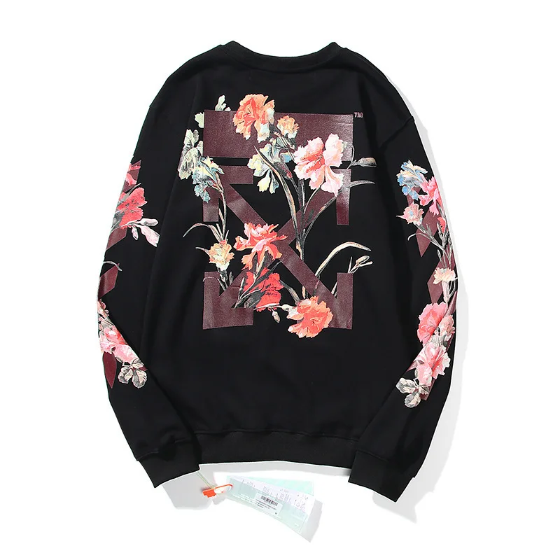 

New autumn winter fashion br ow flower arrow printed round neck long sleeve sweater for men and women