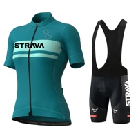 strava new women cycling jersey sets red bicycle short sleeve clothing bike maillot cycling jersey bib shorts shirt