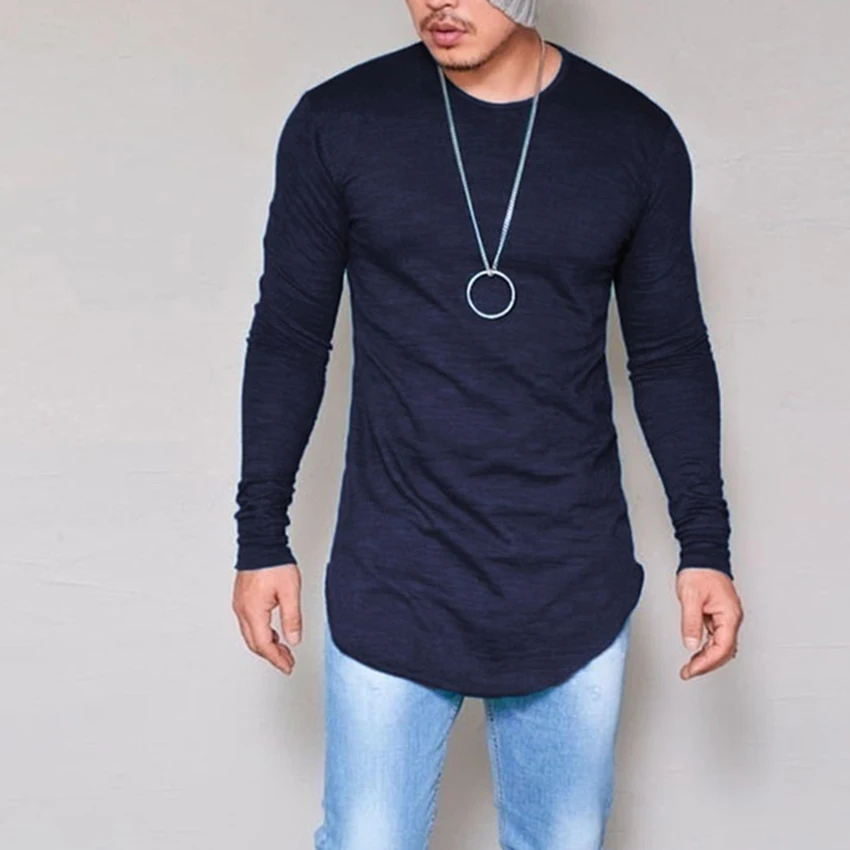 Мужские модные повседневные облегающие эластичные мягкие однотонные мужские