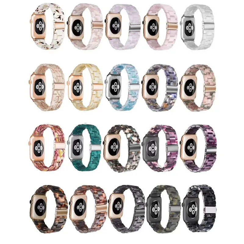 

New Resin Band for iWatch 44MM/42MM For Apple Watch 5 40mm 38mm Bracelet Stainless Steel Wrist Strap Series 5/4/3/2/1 Watchband