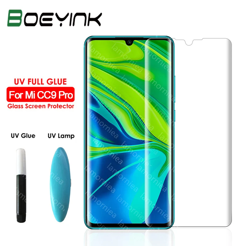 Закаленное стекло с УФ клеем для Xiaomi Mi Note 10 CC9 Pro защитная пленка экрана жидкостью