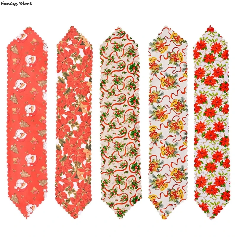 

Christmas Decoration Christmas Printing Table Runner Santa Claus Table Runner Festive Table Atmosphere Decorations Party Dinner