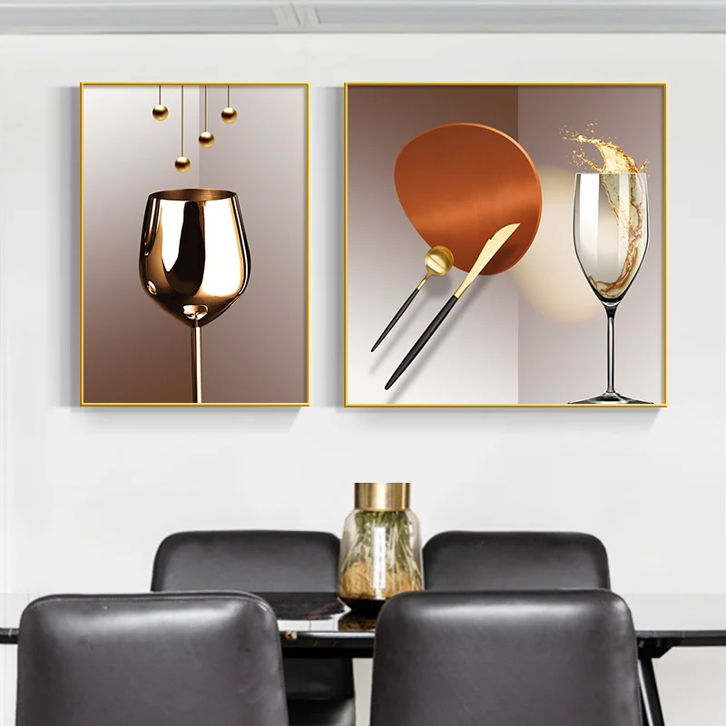 

Simple dining room dining table wall hanging painting wall painting crystal porcelain painting light luxury high-end mural