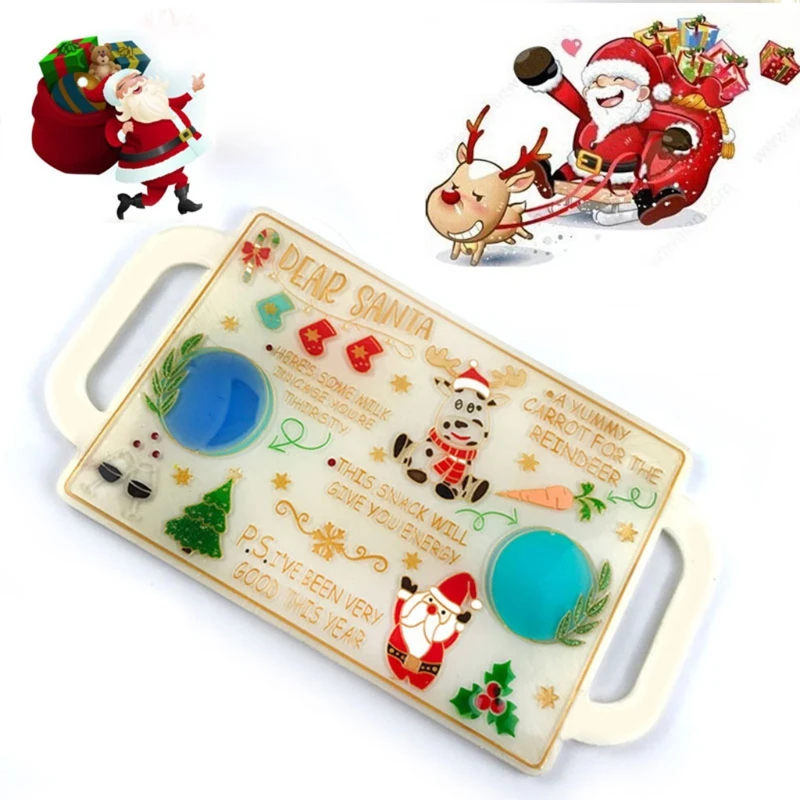 Christmas Tray Epoxy Resin Mold Xmas Fruit Snack Serving Plate Silicone Mould DIY Crafts Jewelry Holder Home Decorations Casting | Украшения