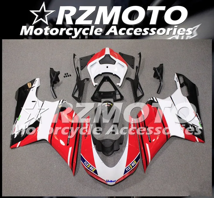 

New ABS Whole Fairings kit Fit for Ducati 848 evo 1098 1198 2007 2008 2009 2010 2011 07 08 09 10 11 Bodywork set White Red