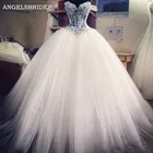 ANGELSBRIDEP, милое бальное платье, свадебное платье, Vestido De Noiva, блестящие кристаллы, длина до пола, официальное богемное платье для невесты
