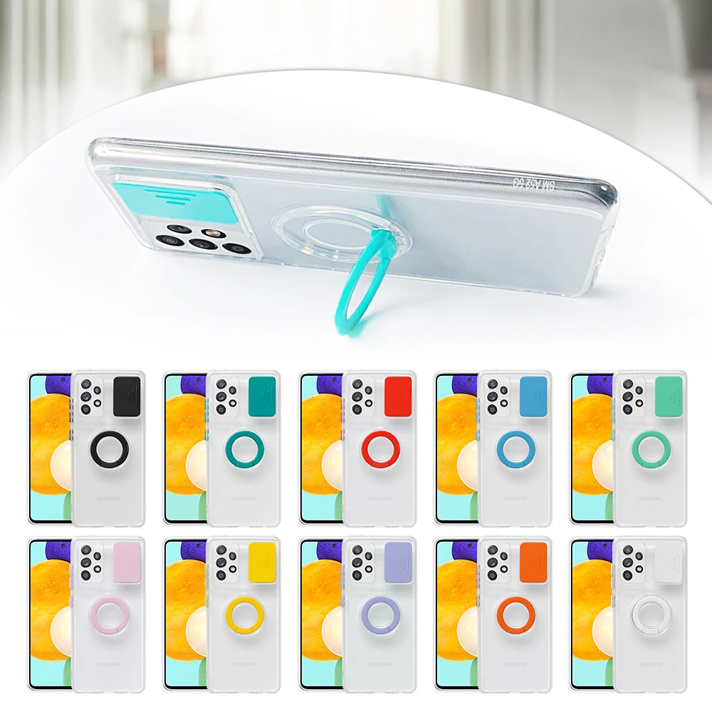 

A52 A72 Cover Clear Soft TPU Case for Samsung Galaxy A52 A72 Push Window Coque For Galaxi a 52 a 72 galaxya52 5g 2021 6.5'' Case