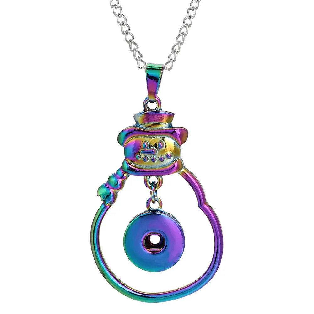 Ожерелье на застежке ювелирное изделие Рождественский Снеговик разноцветное