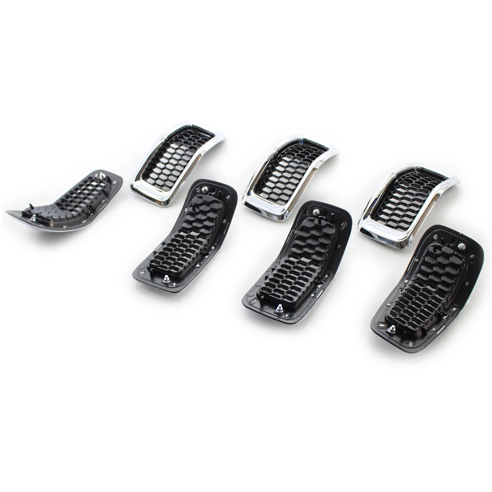 

Gloss Black Mesh Grille Cover Painted,68303626AB, 68303626AA Replacement for Jeep Cherokee 2014-2018