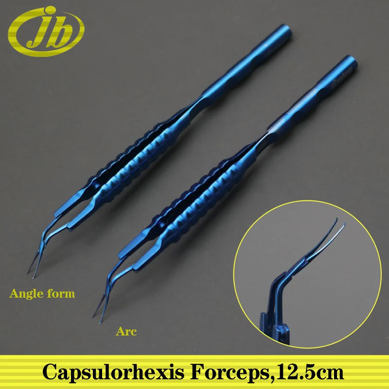 Capsulorhexis Forceps angle form 12.5cm surgical operating instrument titanium alloy ophthalmology department tissue forceps