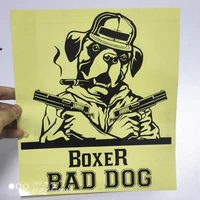 fd529c die cut funny boxer bad dog with gun window vinyl decals car styling self adhesive emblem stickers