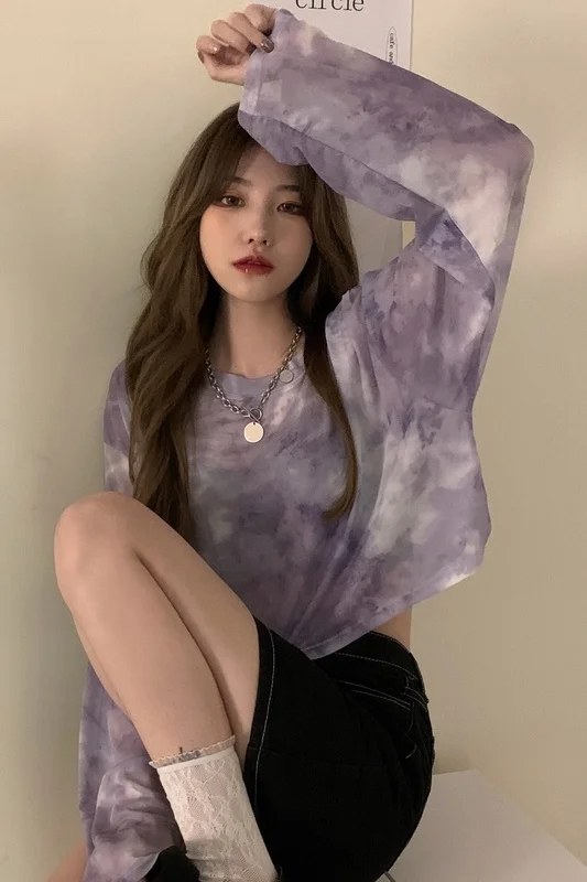 

Real Shot Mesh T-shirt Women's Summer Blouse Loose Short