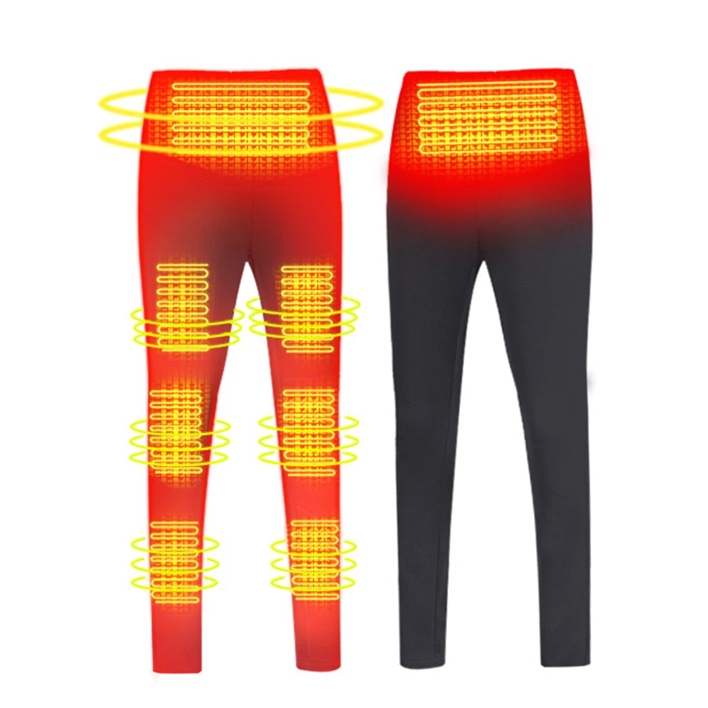 Heated Pants Washable USB Charging Electric Thermal Heating Trousers Insulated Heating Sport Pants Cold-Proof Bottom Men/Women