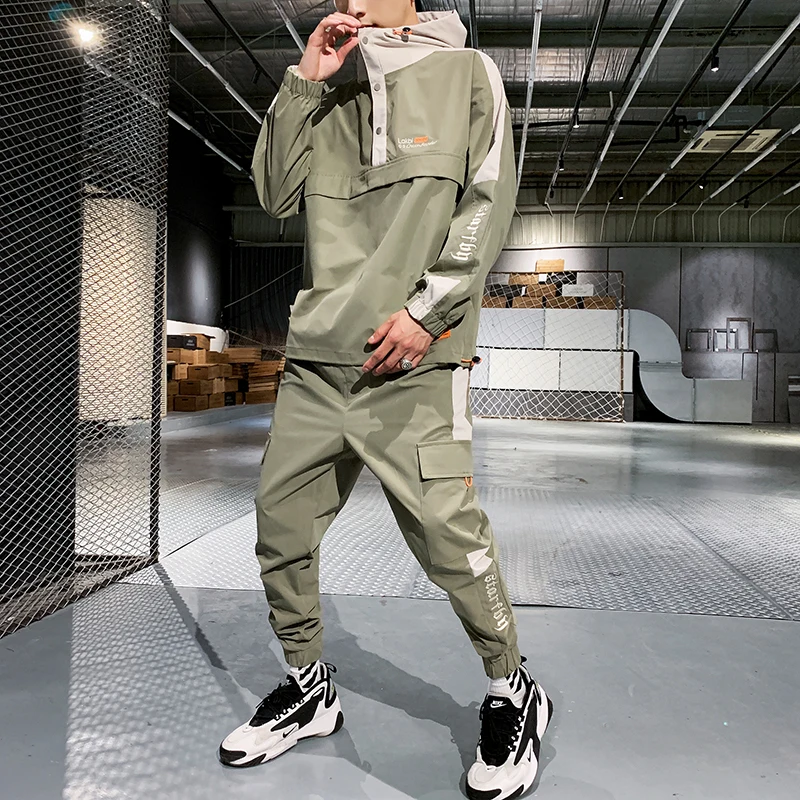 Мужская куртка с капюшоном + штаны комплекты из 2 предметов рабочая одежда