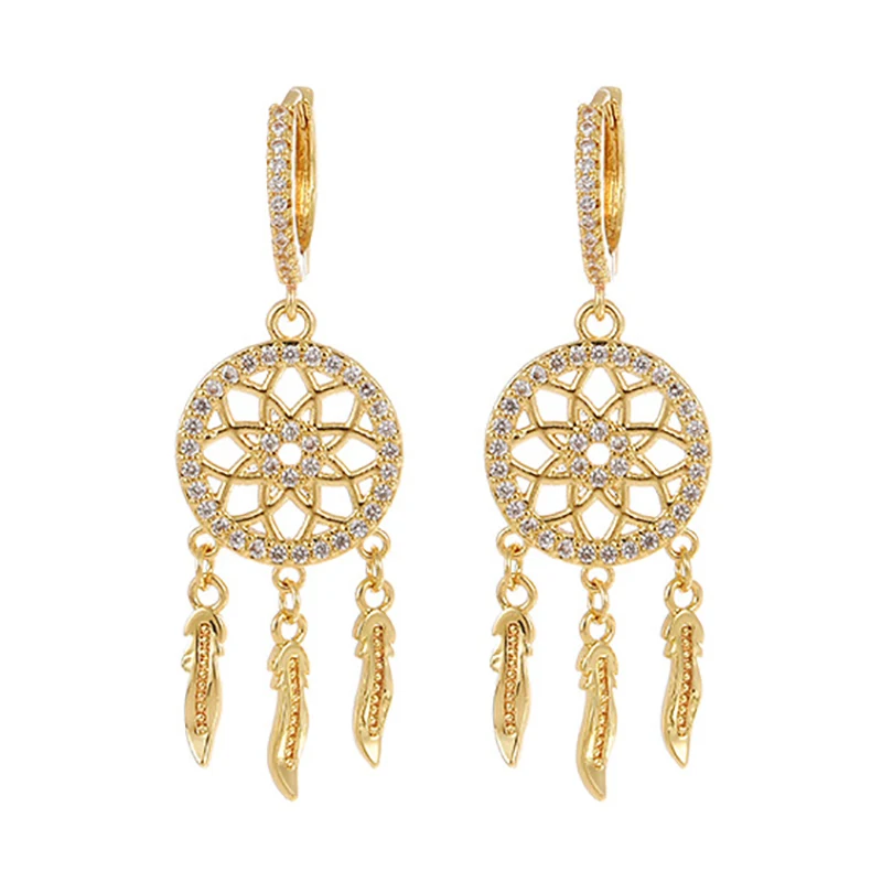 

Богемные винтажные длинные серьги золотого цвета для женщин этнические простые серьги с кисточками из циркония ААА Висячие серьги Свадебн...