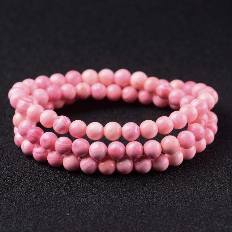 Женский розовый отдел три круга бисера ручная струна цветущая персиковая