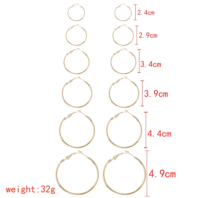 

Earring set Hoop Earrings Set Big Circle Earring Fashion Jewelry for Women Girls Steampunk Ear Earrings 2020 gift for women