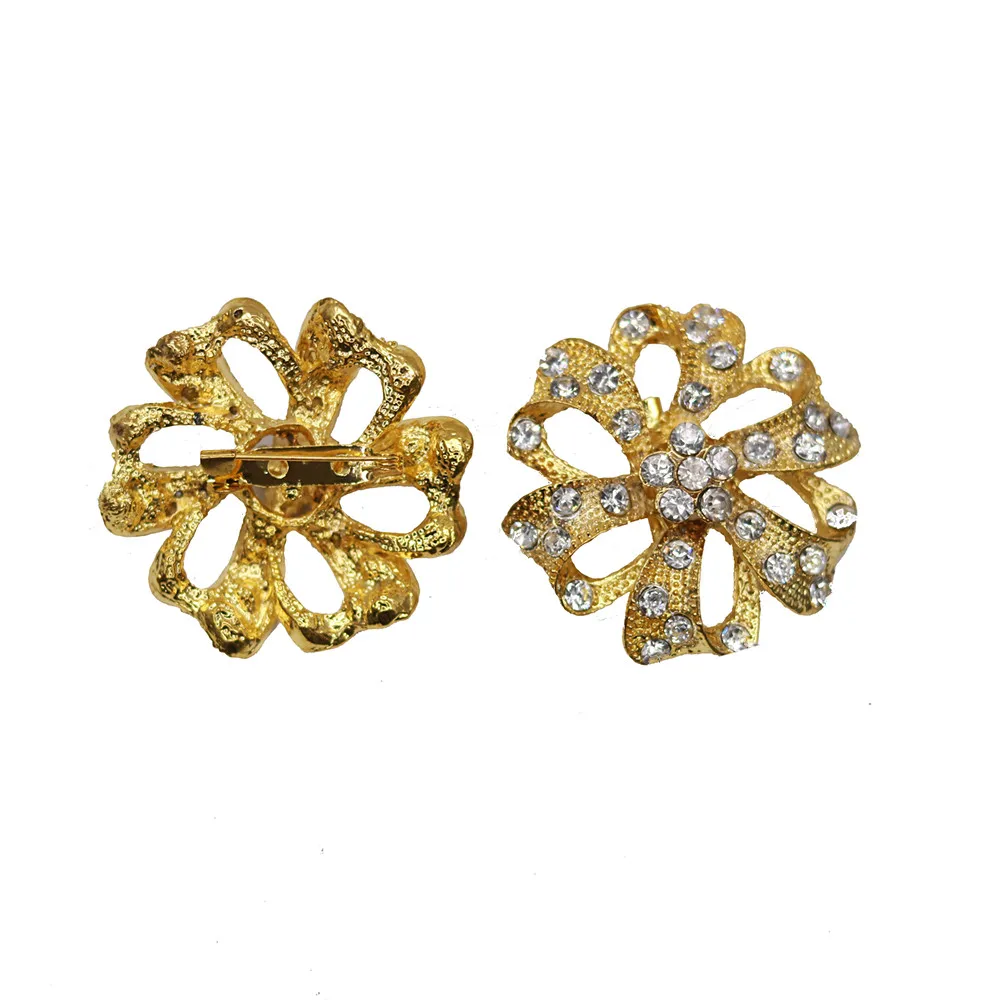 Хорошее качество 46 мм металлические стразы пуговицы для украшения свитера