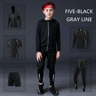 Детский спортивный комплект для бега, 5 шт., мужской спортивный костюм, спортивная одежда для бега, трико для спортзала, футбольный тренировочный костюм, тренировочная одежда