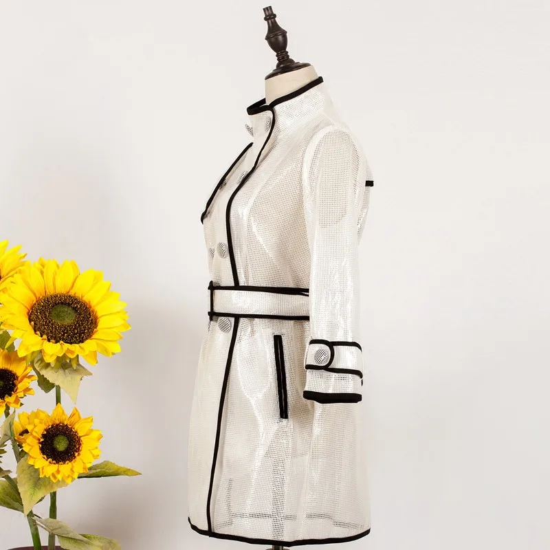 Женское осеннее пальто 2020 Новая прозрачная ветровка Женская длинная