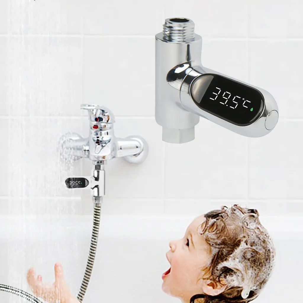 

LED Display Celsius Water Shower Thermometer Flow Self-Generating Electricity water power generation