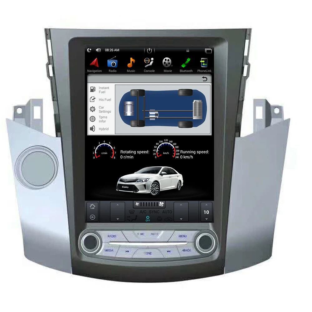 Автомобильный DVD-плеер в стиле Tesla на Android 9 0 без CD GPS-навигация для TOYOTA RAV4 2006-2012