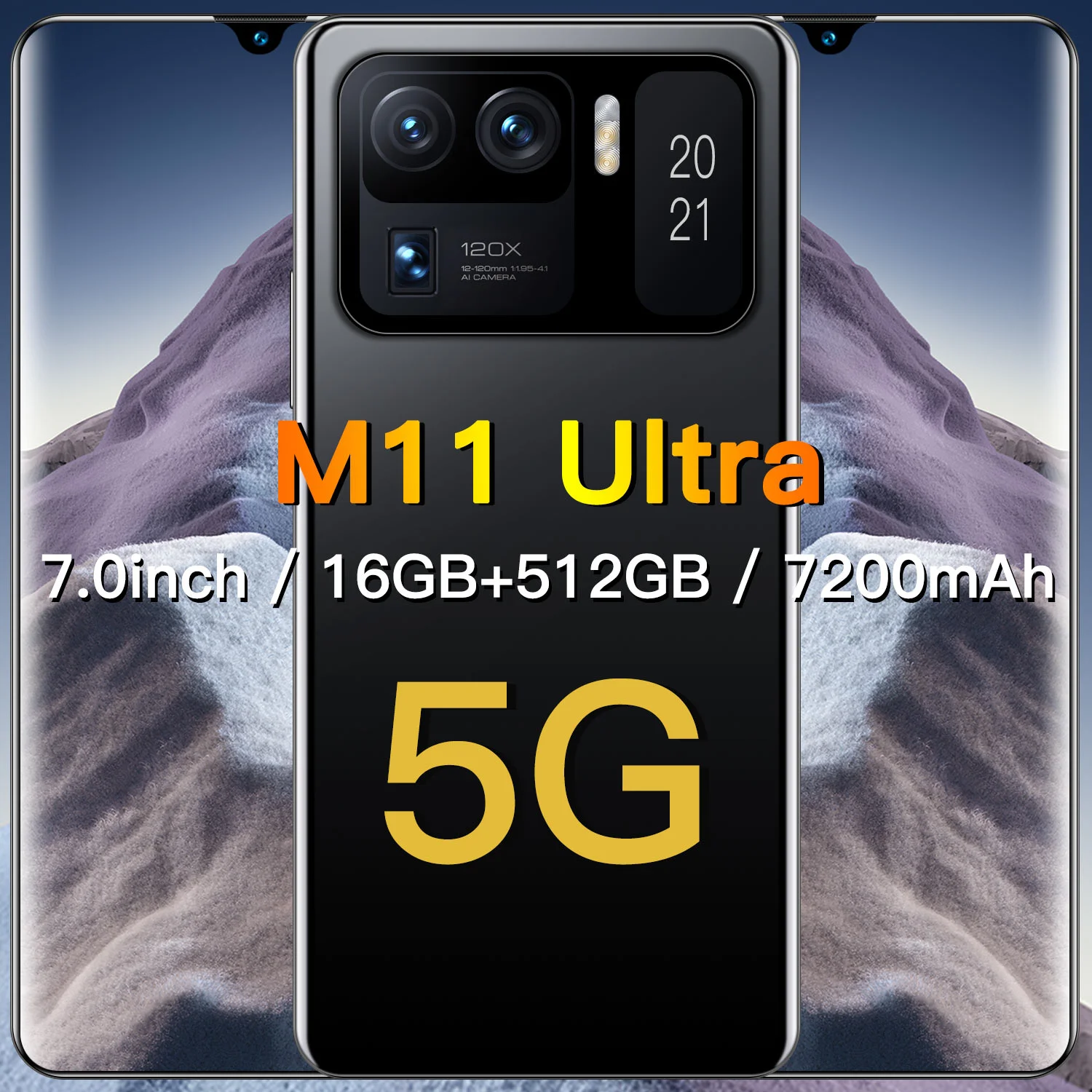 Tel&eacute;fono Inteligente M11 Ultra, versi&oacute;n Global, pantalla HD de 7,0 pulgadas, 16 + 512GB, 7200mAh, Android, desbloqueado, 5G, compatible con Google GPS-2