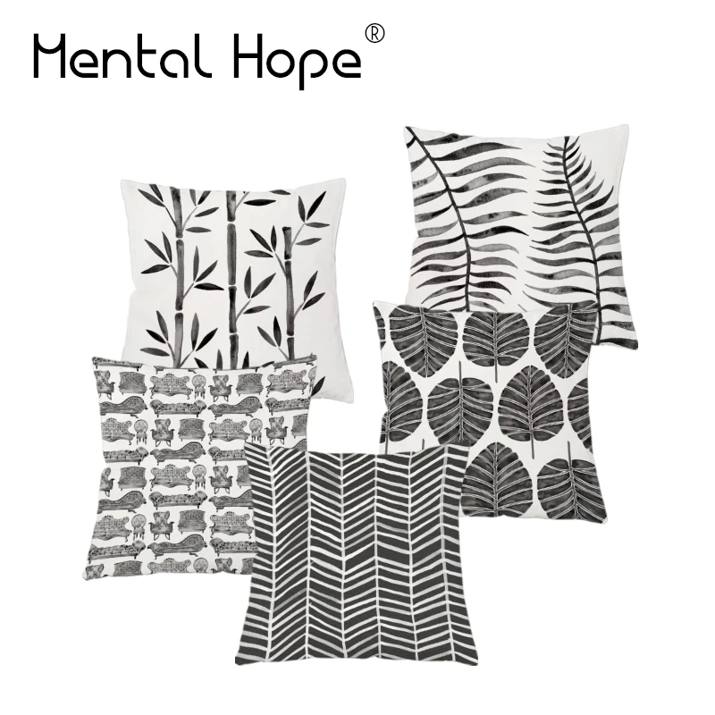 Мягкая Наволочка с принтом растений плюшевая наволочка рисунком листьев