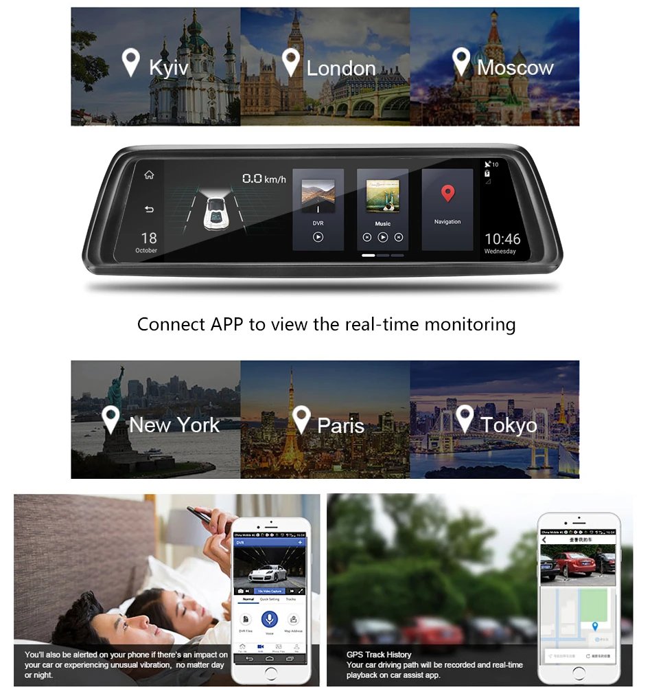 4G Android автомобильный видеорегистратор 2G ram 32G rom Dash камера ADAS gps WiFi FHD 1080P удаленный монитор рекордер зеркало заднего вида камера V9-2CH