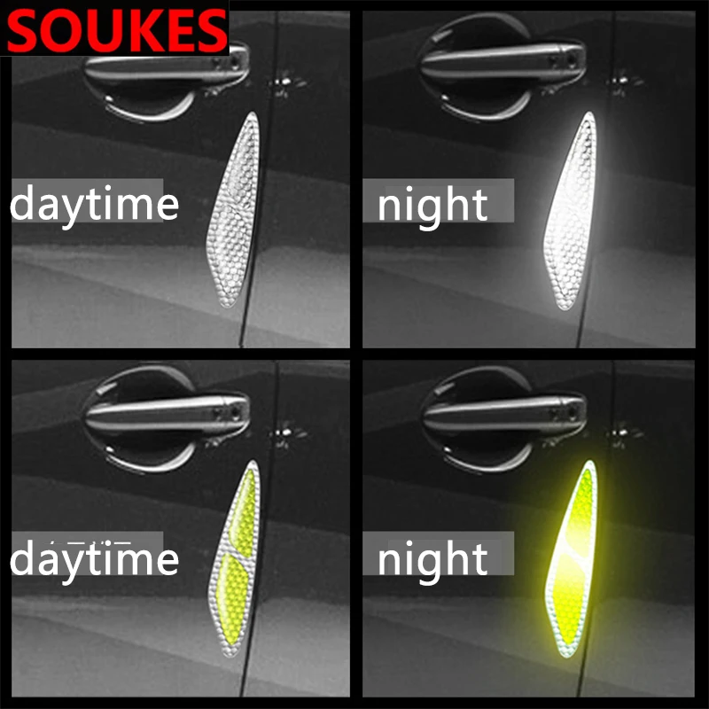 2 шт. двери автомобиля Светоотражающая ппредупреждение о безопасности наклейки