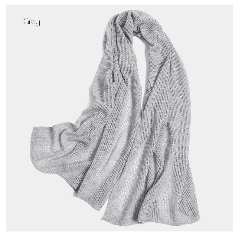 Grey Модный шерстяной шарф для женщин, вязаные шарфы для женщин, шарфы для женщин, Роскошные, bufandas invierno mujer, дизайнерские - Цвет: Grey