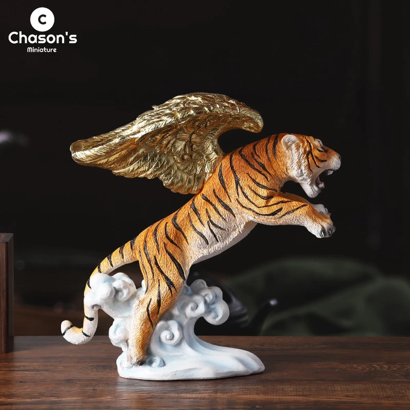

Resin Tiger Symbol 2022 Figurine Animal Statue Miniature Figurines Home Car Room Decor Decoration Ornaments Sculpture New Year