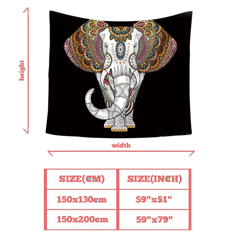 МАНДАЛА ГОБЕЛЕН настенный гобелен животный узор тканевое покрывало лист на