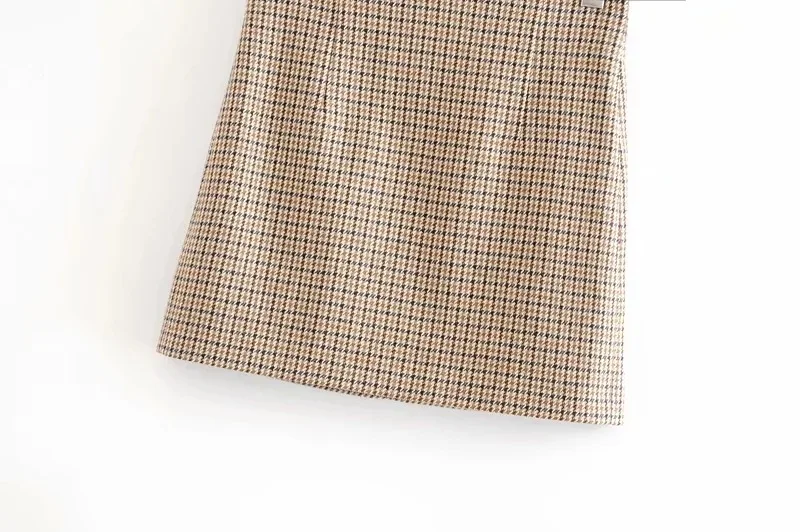 Осенне-зимняя женская элегантная клетчатая мини-юбка в мелкую ломаную клетку с