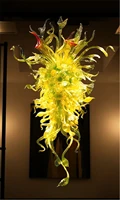 110220v ac led yellow murano glass art pendant crystal lamp living room decor