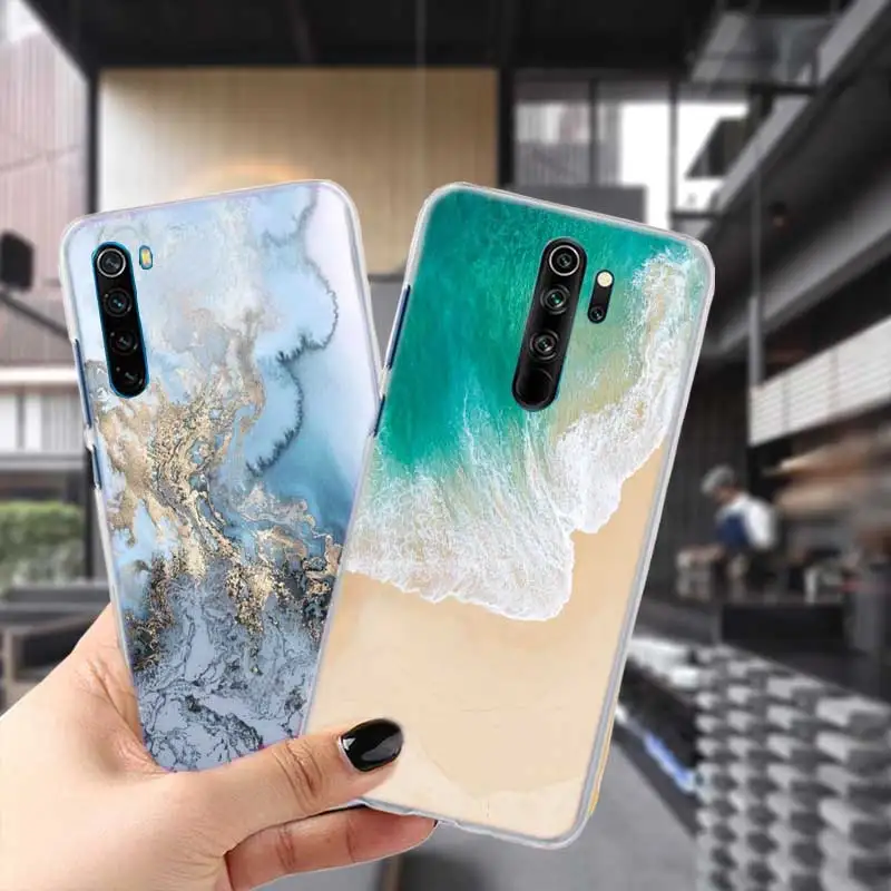 Чехол для Redmi Note 7 8 8T 9S прозрачный чехол с принтом голубым небом пляжем 9 10 Pro Max 10S 6 5