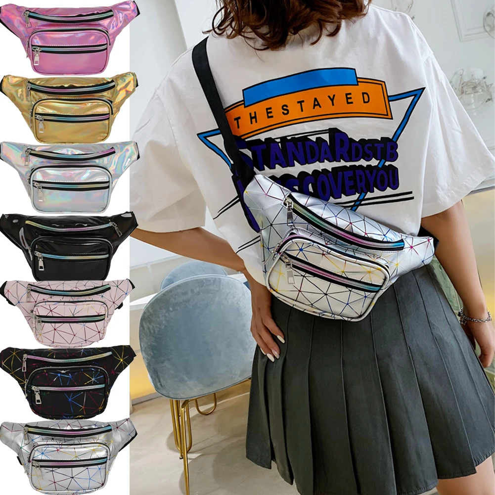 Новинка 2019 популярная поясная сумка для мужчин и женщин с лазерной ромбовидной