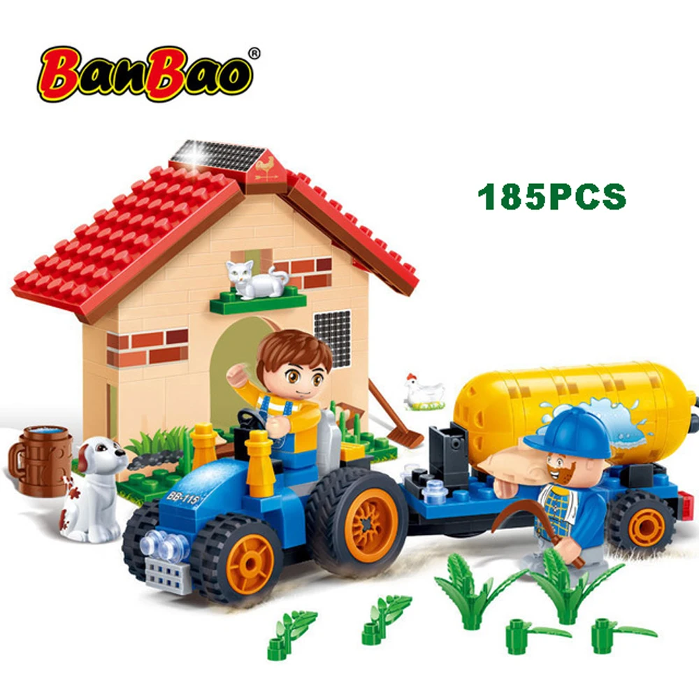 

BanBao сельская Веселая ферма, дом, кирпичи, Обучающие строительные блоки, модель, игрушки для детей, подарок для детей, совместим с брендом