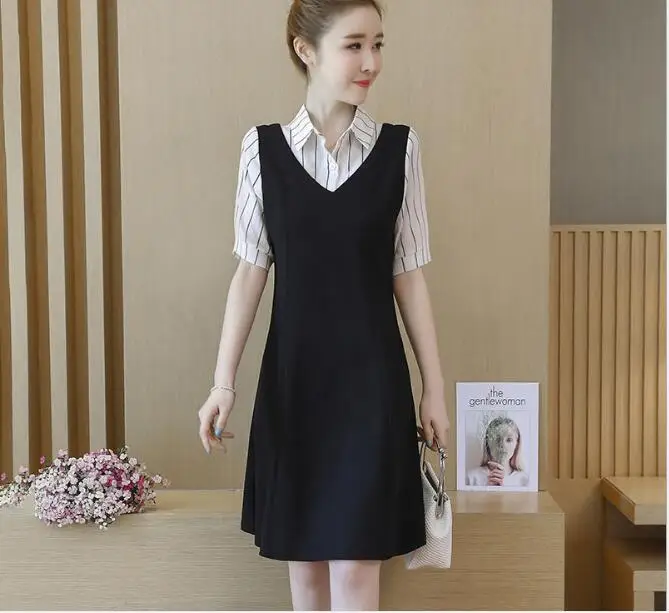 Осеннее платье с коротким рукавом для беременных женщин Одежда V-образным