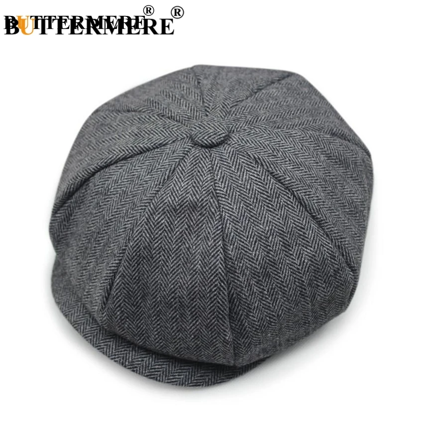 BUTTERMERE, Мужская кепка Newsboy, берет унисекс, шерстяная шапка, твид, Гэтсби, восьмиугольная, в клетку, для женщин, винтажный бренд, зима, весна, шапки Duckbill