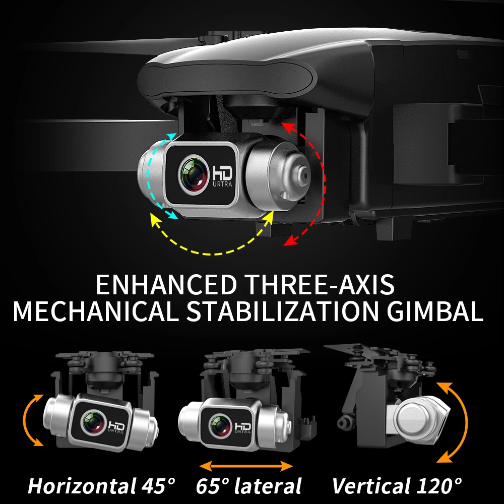 Дрон 6K HD с камерой 3-осевой бесщеточный для аэрофотосъемки складной Wi-Fi FPV GPS время
