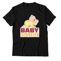 high quality 100 cotton t shirts women graphic baby inside pregnancy printing t shirt vintage oversized o neck t shirt